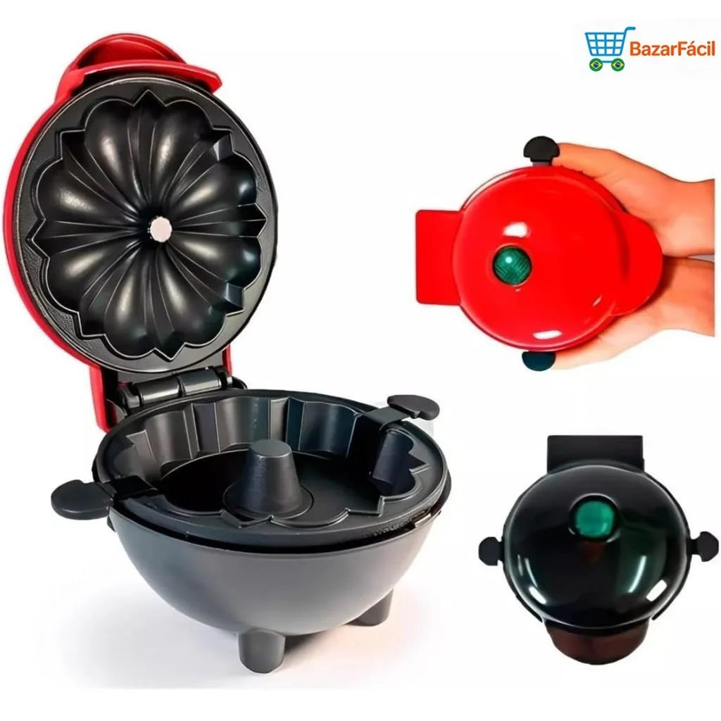 Máquina Portátil sem Óleo para Bolo e Pipoca 110V/220V, Mini Bivolt para Lanches Saudáveis