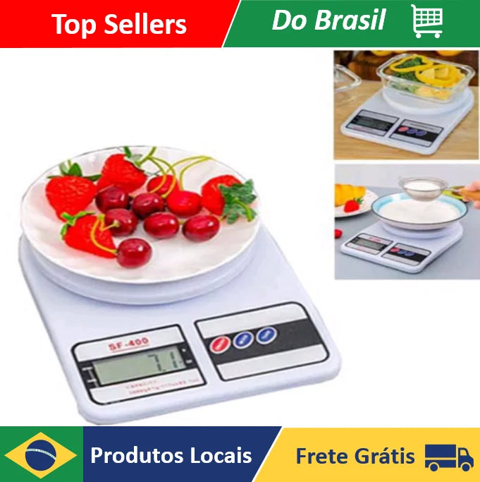 Balança Digital de Cozinha 1g a 10kg | Alta Precisão para Nutrição, dieta e fitness