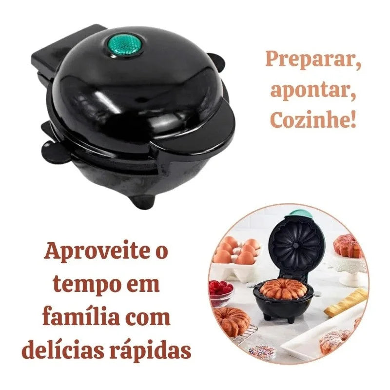 Máquina Portátil sem Óleo para Bolo e Pipoca 110V/220V, Mini Bivolt para Lanches Saudáveis