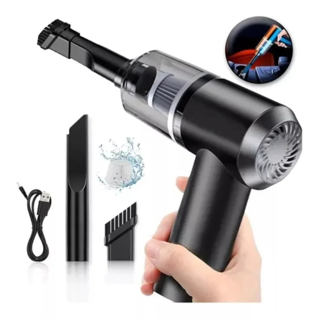 Mini Aspirador de Pó Portátil Recarregável Profissional Sem Fio de Limpeza Automotivo Carro 3 em 1 Sopro Faz Vácuo Potente e..