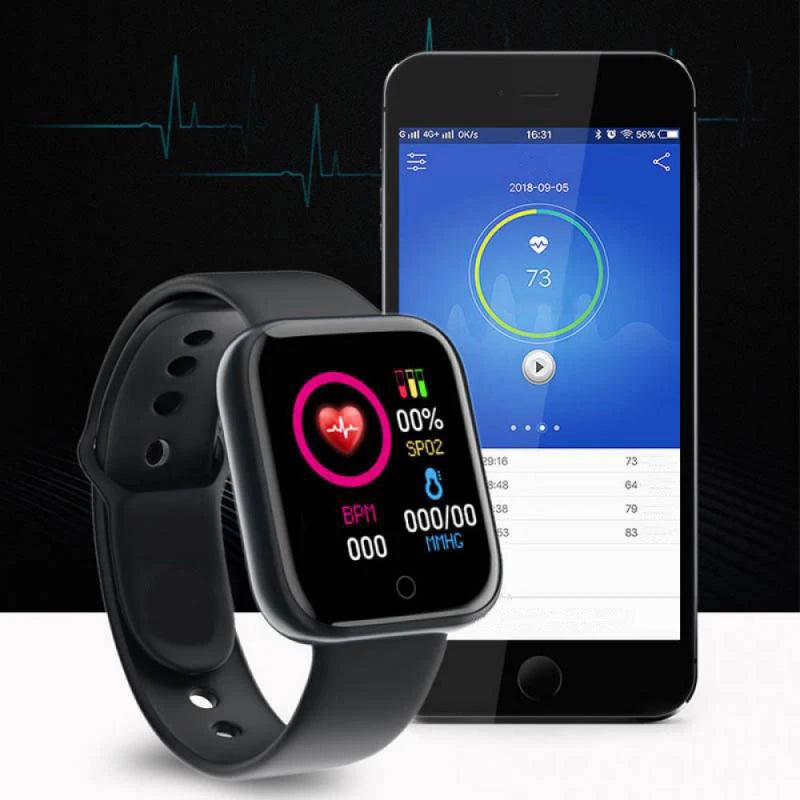 Homens relógios inteligentes tela colorida bluetooth mulher fitness esporte pulseira saúde monitor de sono relógio eletrônico smartwatch alarme y68