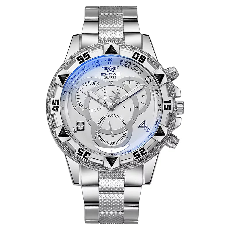 Relógio masculino com pulseira de silicone, relógio de pulso analógico de quartzo, relógios esportivos masculinos