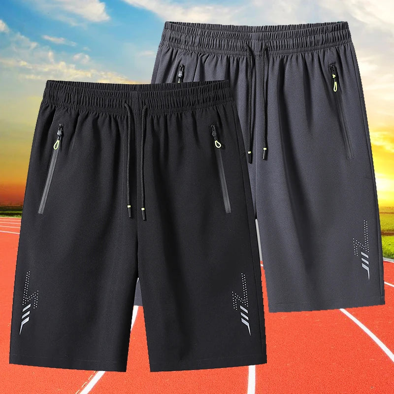 Bermudas Masculinas de Verão, Roupas Esportivas Frescas, Shorts de Corrida, Calças Casuais para Academia, Treinamento e Jogging, Preto e Cinza