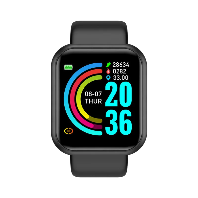 Homens relógios inteligentes tela colorida bluetooth mulher fitness esporte pulseira saúde monitor de sono relógio eletrônico smartwatch alarme y68