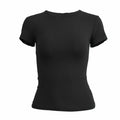 Nova Camiseta Feminina de Manga Curta, Ajuste Slim, Estilo Y2K, Gola O, Tricô, Moda Urbana, Esportiva e Sensua