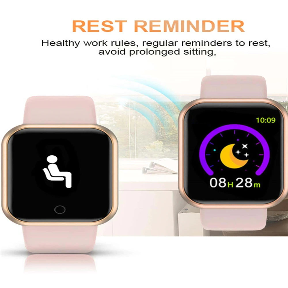 Homens relógios inteligentes tela colorida bluetooth mulher fitness esporte pulseira saúde monitor de sono relógio eletrônico smartwatch alarme y68