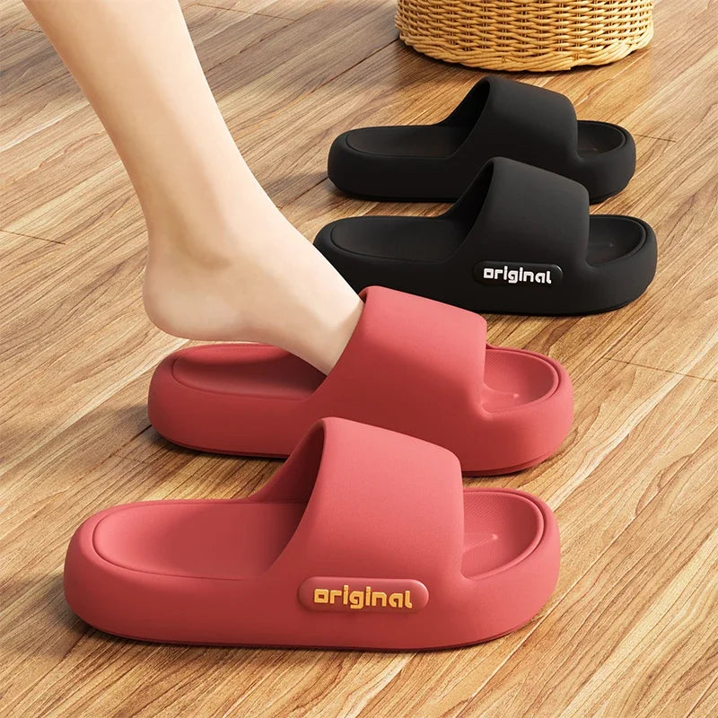 Chinelo Plataforma Grossa de EVA Feminino 2026 Primavera Verão Antiderrapante para Praia, Conforto e Sola Macia, Chinelo Nuvem para Uso Interno