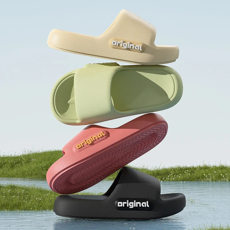 Chinelo Plataforma Grossa de EVA Feminino 2026 Primavera Verão Antiderrapante para Praia, Conforto e Sola Macia, Chinelo Nuvem para Uso Interno