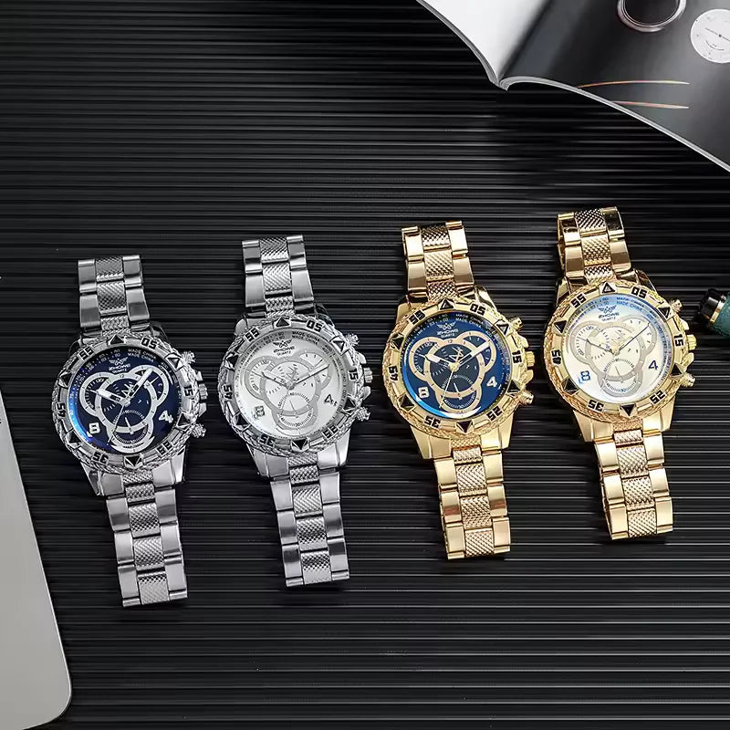 Relógio masculino com pulseira de silicone, relógio de pulso analógico de quartzo, relógios esportivos masculinos
